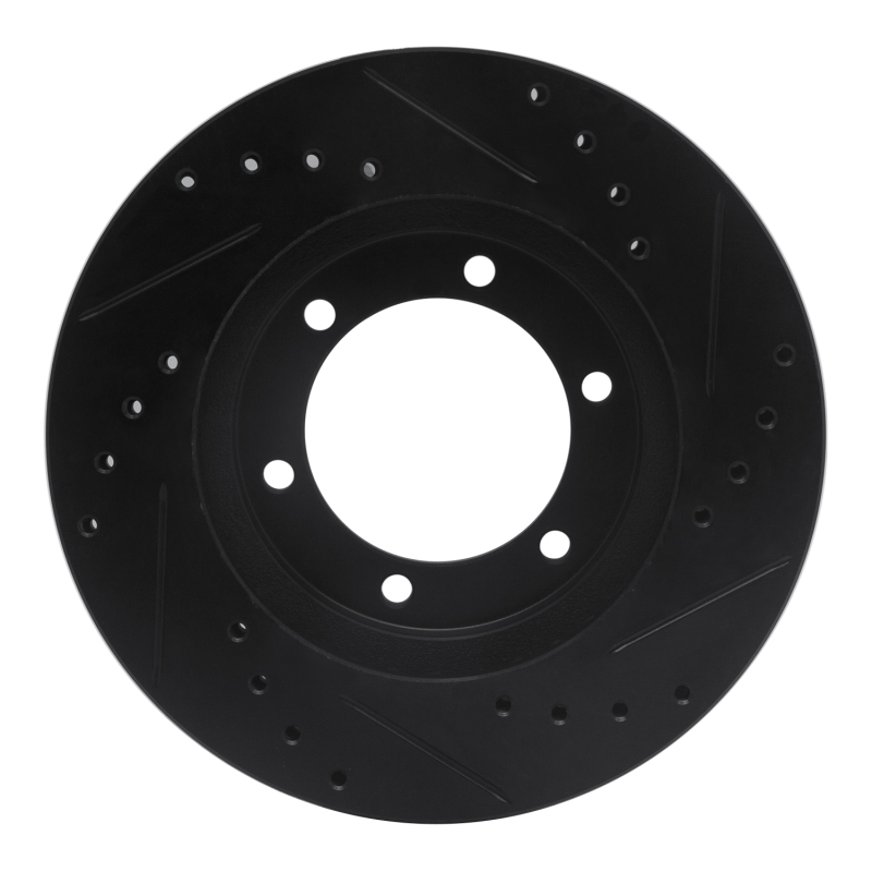 Nissan Frontier Brake Rotor (1) - Front Left - R1 Concepts - Drilled & Slotted - Black - `98-`15